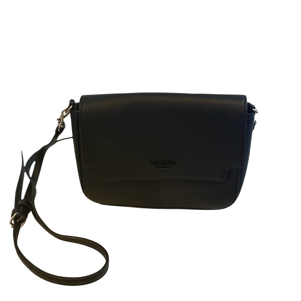 Guess Black Faux Leather Flap Crossbody Bag Los‎ Angeles
